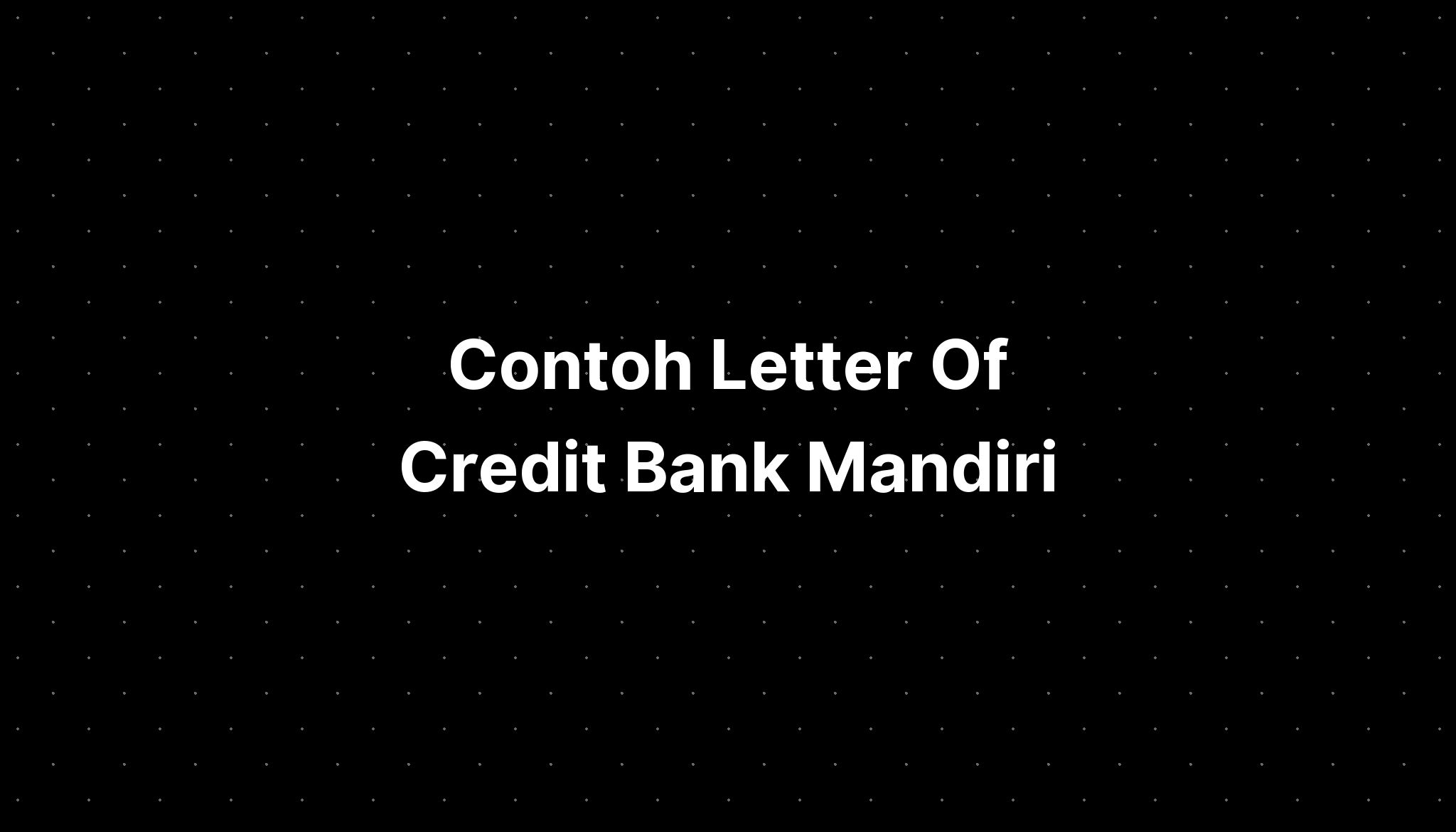 cover letter bank mandiri